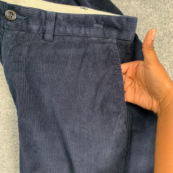LL Bean Pants Mens 35 Navy Stretch Cotton Standard Fit 5 Pocket Corduroy Chino - Picture 8 of 11